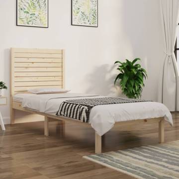 Solid Wood Bed Frame 90x190 cm Single - Timeless Design