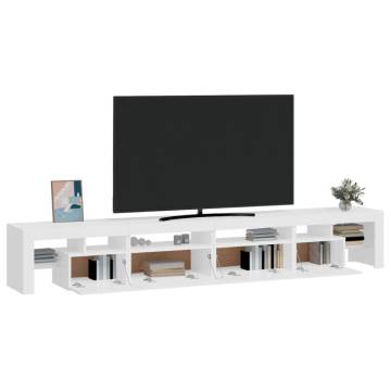 Stylish High Gloss White LED TV Cabinet - 260x36.5 cm