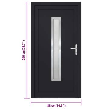 Anthracite PVC Front Door – Stylish & Secure | 88x200 cm