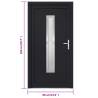 Anthracite PVC Front Door – Stylish & Secure | 88x200 cm