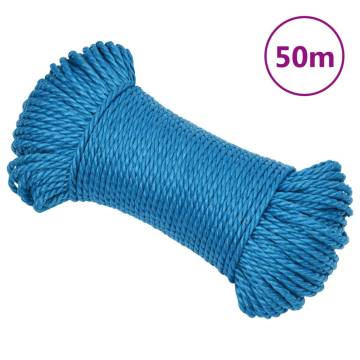 Blue 3mm 50m Polypropylene Work Rope - Versatile & Durable