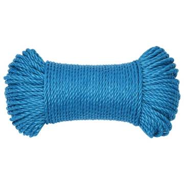 Blue 3mm 50m Polypropylene Work Rope - Versatile & Durable