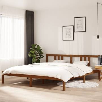 Honey Brown Solid Wood Bed Frame 180x200 cm Super King Size