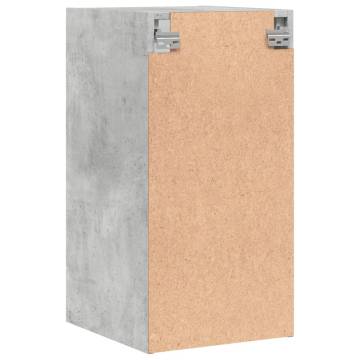 Elegant Wall Cabinet with Glass Doors - Concrete Grey (35x37x68.5 cm)