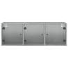 Wall Cabinet with Glass Doors - Concrete Grey 102x37x35 cm