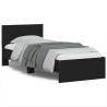 Bed Frame with Headboard and LED Lights Black 75x190 cm Small Single Colour black Size 75 x 190 cm 