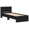 Black Bed Frame with Headboard & LED Lights - 75x190 cm