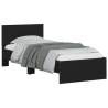 Black Bed Frame with Headboard & LED Lights - 75x190 cm