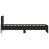 Black Bed Frame with Headboard & LED Lights - 75x190 cm