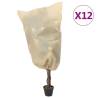 Plant Fleece Covers with Drawstring 12 pcs 70 g/m² 0.8x0.8 m Colour beige Size 0.8 x 0.8 m Quantity in Package 12 