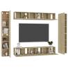 10 Piece TV Cabinet Set - Sonoma Oak Engineered Wood