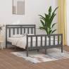 Bed Frame Grey Solid Wood Pine 150x200 cm King Size Colour grey Size 150 x 200 cm 