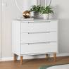 MOLDE White Drawer Cabinet - Solid Pine 80x40x80 cm