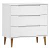 MOLDE White Drawer Cabinet - Solid Pine 80x40x80 cm