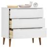 MOLDE White Drawer Cabinet - Solid Pine 80x40x80 cm