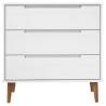 MOLDE White Drawer Cabinet - Solid Pine 80x40x80 cm