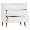 MOLDE White Drawer Cabinet - Solid Pine 80x40x80 cm