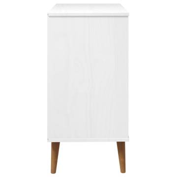 MOLDE White Drawer Cabinet - Solid Pine 80x40x80 cm