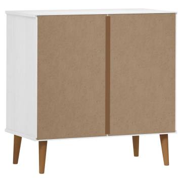 MOLDE White Drawer Cabinet - Solid Pine 80x40x80 cm