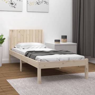 Bed Frame Solid Wood Pine 100x200 cm - Modern Design