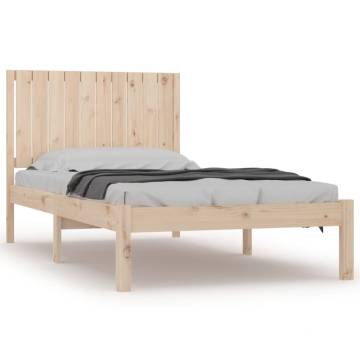 Bed Frame Solid Wood Pine 100x200 cm - Modern Design