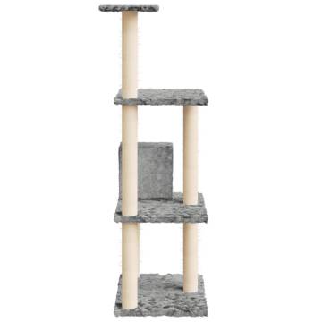 Luxury Cat Tree with Sisal Scratching Posts - Light Grey 119 cm