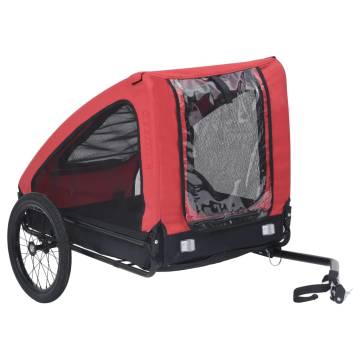 Pet Bike Trailer Red and Black - Durable and Convenient