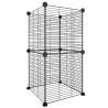 8-Panel Pet Cage Black - Durable & Spacious Design