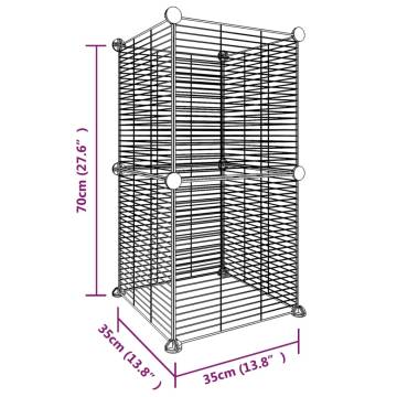 8-Panel Pet Cage Black - Durable & Spacious Design