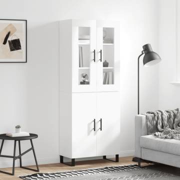 Stylish Highboard in White - 69.5x34x180 cm | HipoMarket