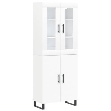 Stylish Highboard in White - 69.5x34x180 cm | HipoMarket