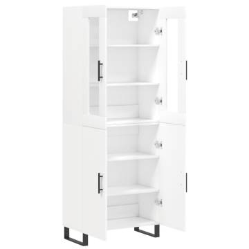 Stylish Highboard in White - 69.5x34x180 cm | HipoMarket