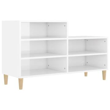 Shoe Cabinet High Gloss White 102x36x60 cm - Stylish Storage