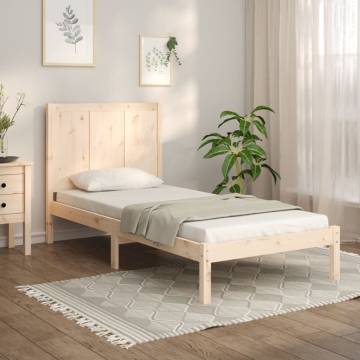 Solid Wood Pine Bed Frame 75x190 cm Small Single | Hipomarket