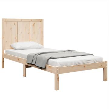 Solid Wood Pine Bed Frame 75x190 cm Small Single | Hipomarket