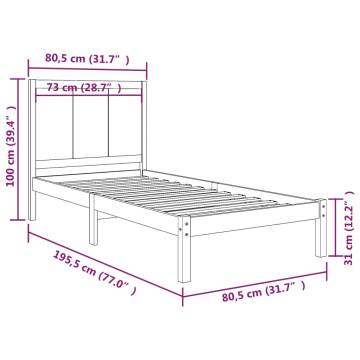 Solid Wood Pine Bed Frame 75x190 cm Small Single | Hipomarket