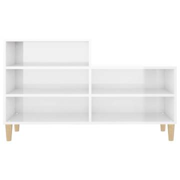 Shoe Cabinet High Gloss White 102x36x60 cm - Stylish Storage