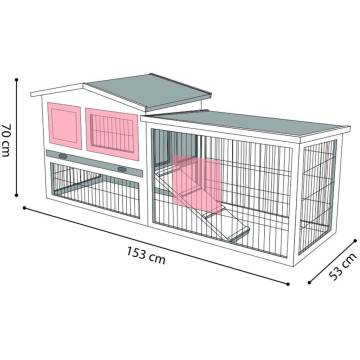 FLAMINGO Rabbit Hutch Rainbow Cottage - Perfect for Bunnies