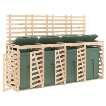 Quadruple Wheelie Bin Storage – Solid Pine Wood | HipoMarket