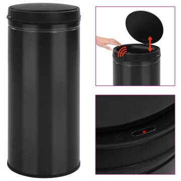 Automatic Sensor Dustbin 80L - Carbon Steel Black | Hipo Market