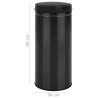 Automatic Sensor Dustbin 80L - Carbon Steel Black | Hipo Market