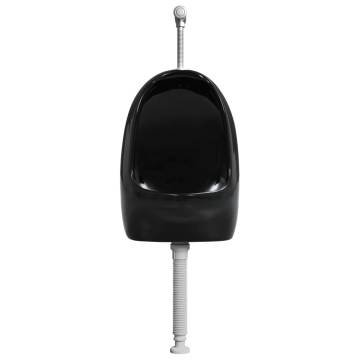 Wall Hung Urinal with Flush Valve - Premium Ceramic Black