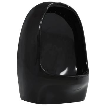 Wall Hung Urinal with Flush Valve - Premium Ceramic Black