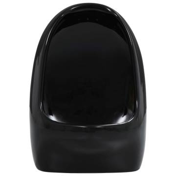 Wall Hung Urinal with Flush Valve - Premium Ceramic Black