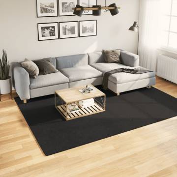 Rug HUARTE Short Pile Soft Washable Black 200x280 cm