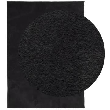 Rug HUARTE Short Pile Soft Washable Black 200x280 cm