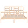 King Size Solid Wood Bed Frame with Headboard - HipoMarket