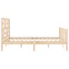 King Size Solid Wood Bed Frame with Headboard - HipoMarket