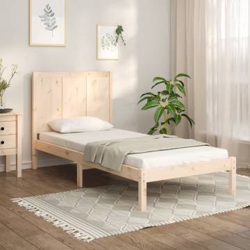 Solid Wood Pine Bed Frame 100x200 cm | Modern Bedroom Furniture