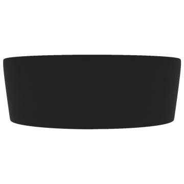 Luxury Matt Black Wash Basin 36x13 cm - Chic Ceramic Design